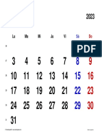 Calendario Julio 2023 Espana Horizontal Clasico