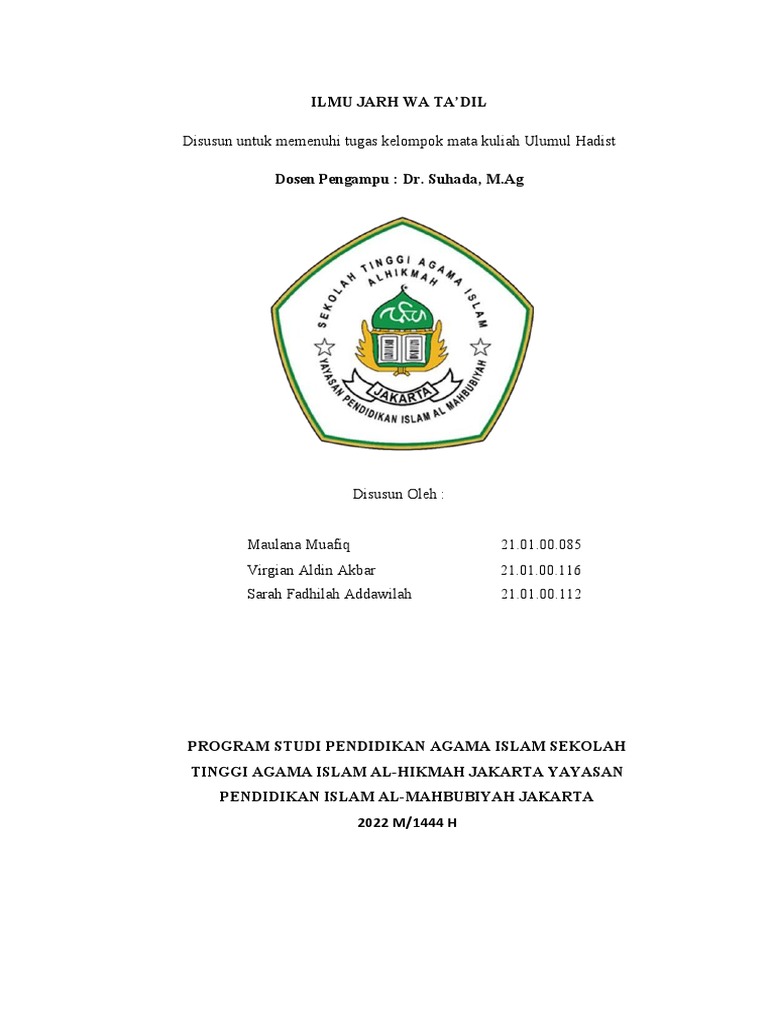 Jarh - Ta'dil % | PDF | Agama & Spiritualitas