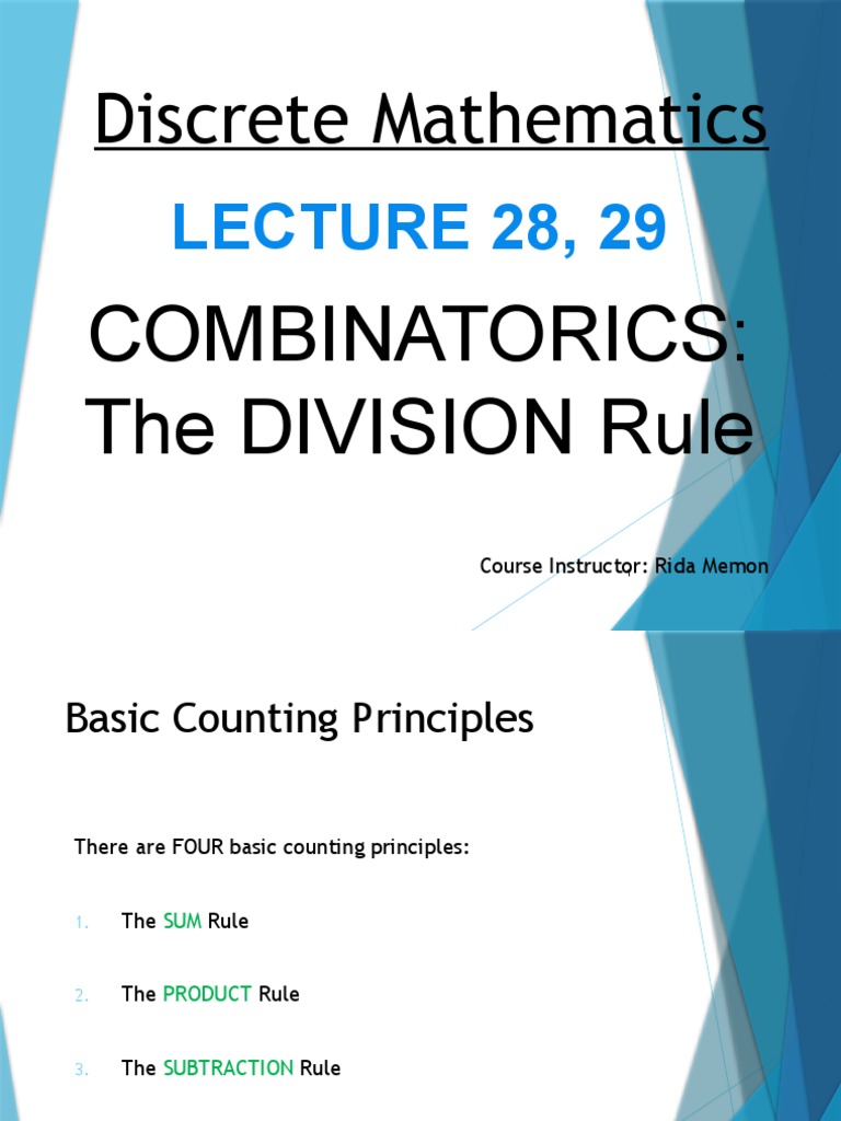 Discrete Structures - Lecture 28, 29 | PDF | Discrete Mathematics ...