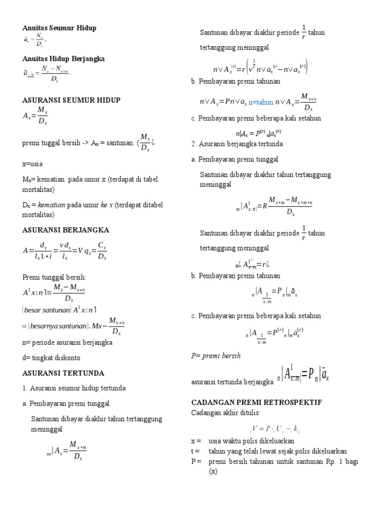 Rangkuman Aktuaria Pdf
