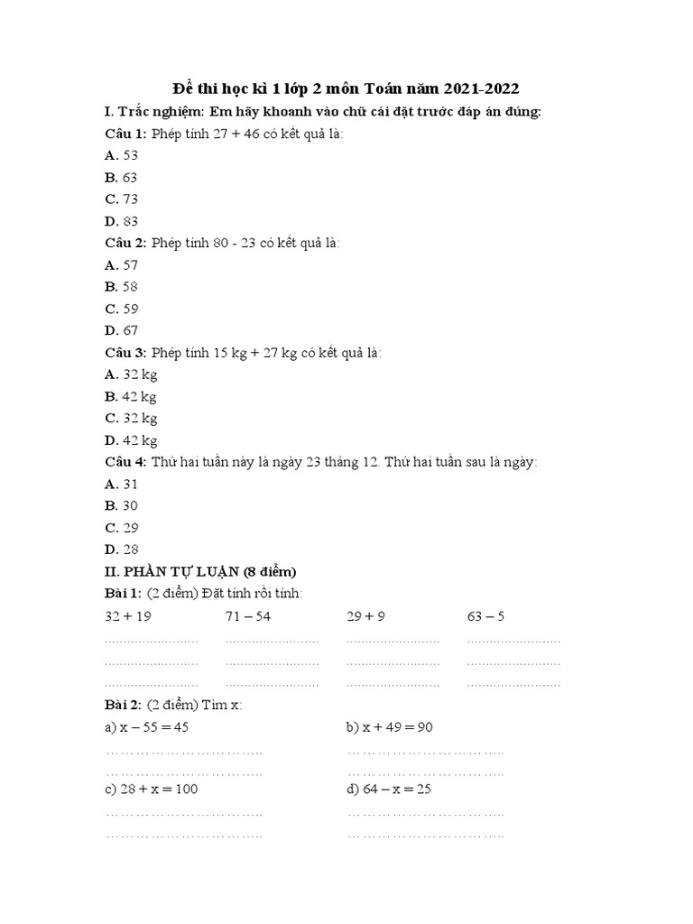 De thi hoc ki 1 lop 2 mon toan canh dieu de 3 pdf