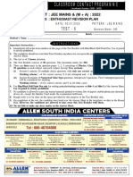 Test - 6: Target: Jee Mains & (M + A) : 2022