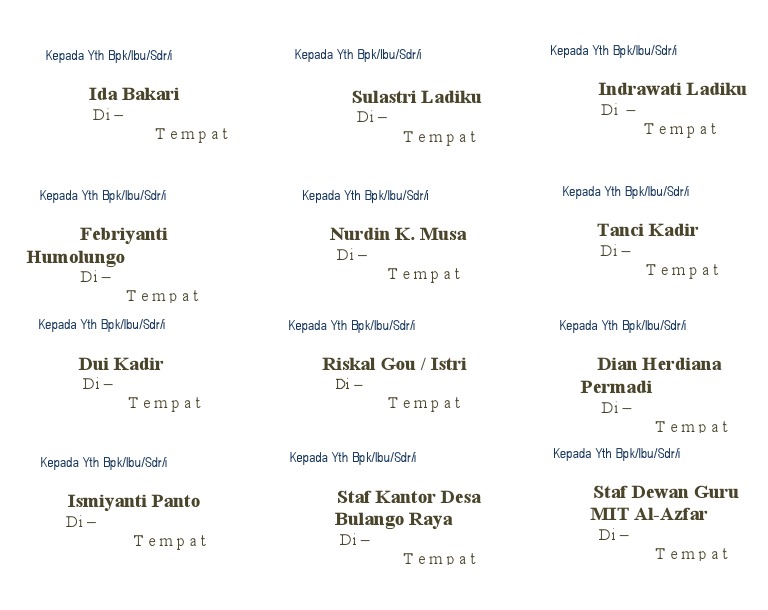 Label Undangan Standar PDF