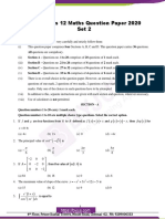 CBSE Class 12 Maths Question Paper 2020 Set 2