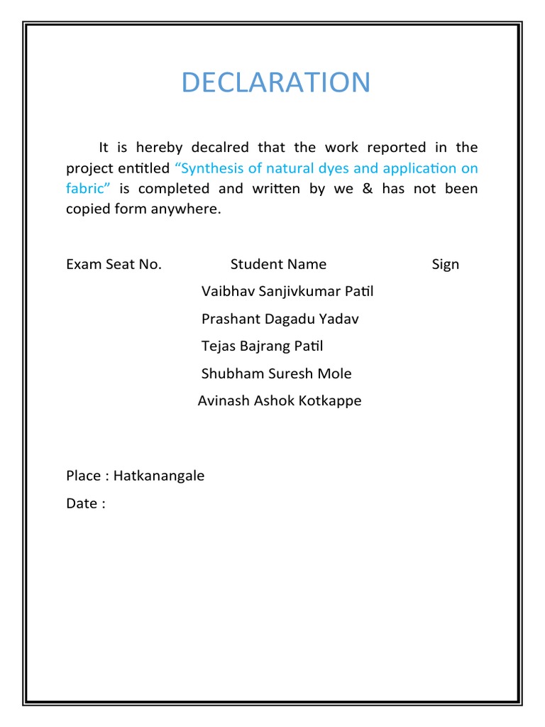 Natural Dyes Synthesis Project Report | PDF | Technology & Engineering