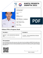 Kartu Peserta SNMPTN 2022: 4220363394 Zikri 0035077177 Sma Negeri 1 Rambah Kab. Rokan Hulu Prov. Riau