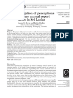 An Investigation of Perceptions of Company Annual Report Users in Sri Lanka