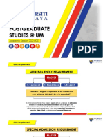 Postgraduate Studies at UM: Entry Requirements