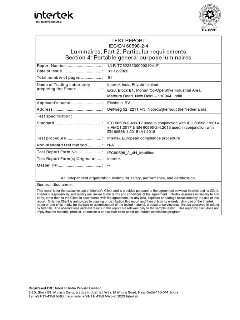 Test Report 114194 PDF Electrical Connector Electrical Wiring