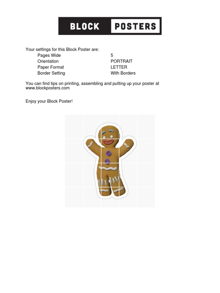 Block Poster Printing Instructions and Settings PDF