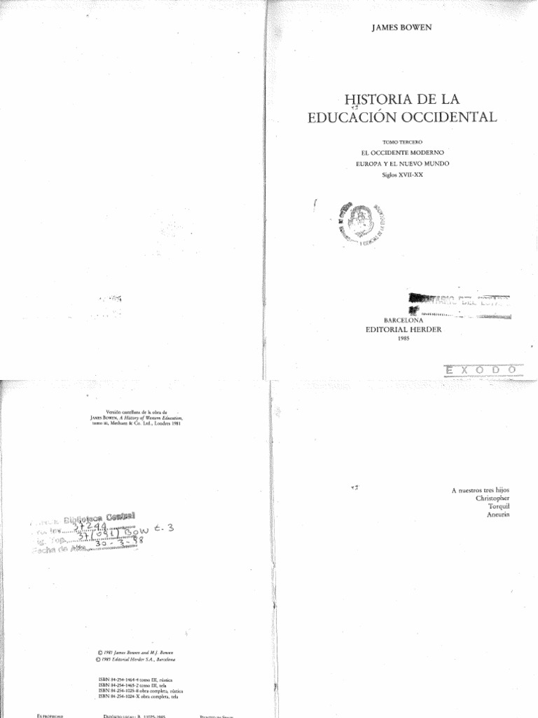 Bowen James Historia de La Educacion Occidental TOMO III PDF