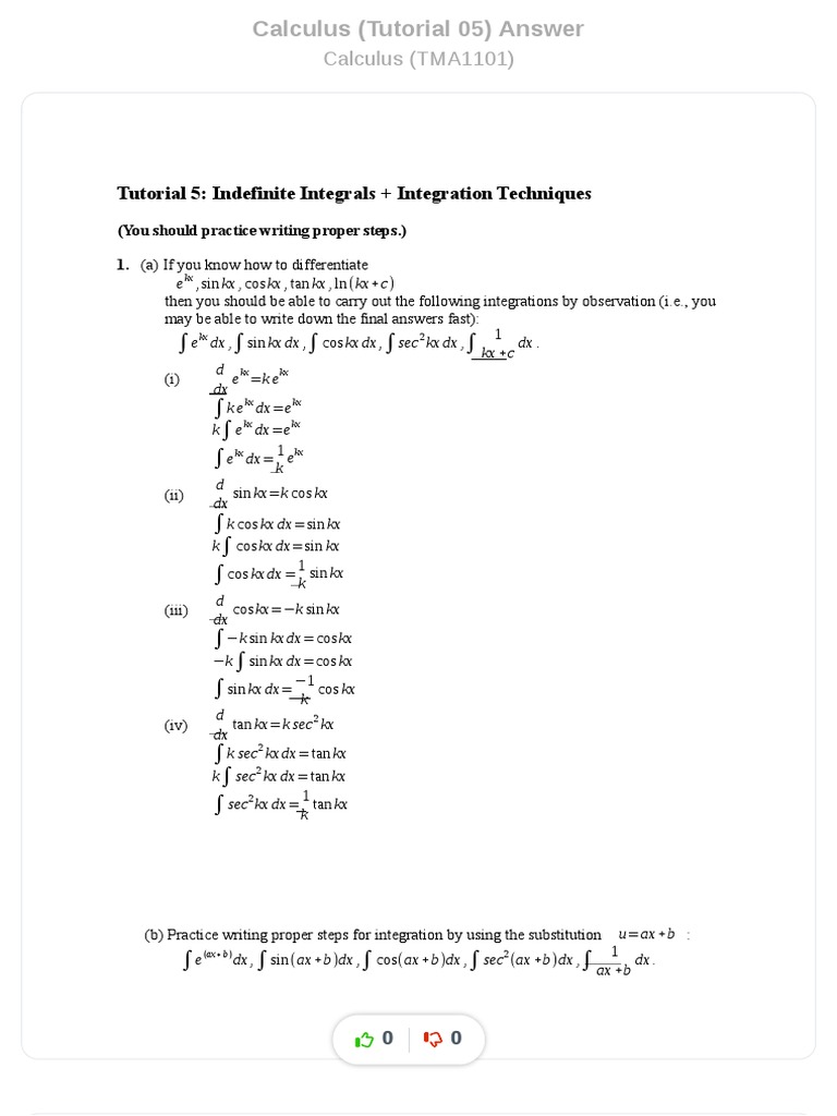 Calculus tutorial 05 answer pdf integral angle
