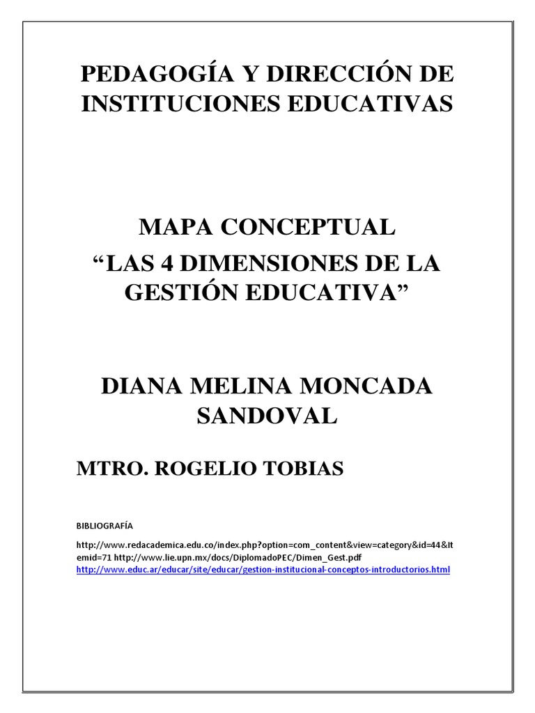 4 Dimensiones de la Gestión Educativa | PDF