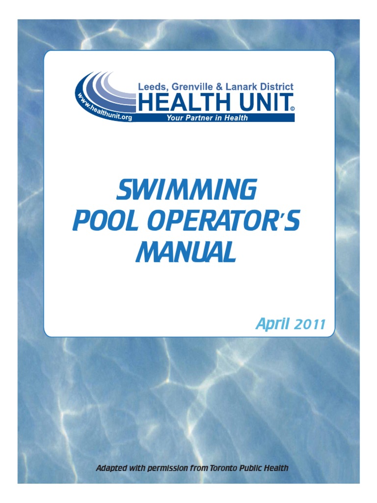 Swimming Pool Operators Manual PDF Swimming Pool Ph
