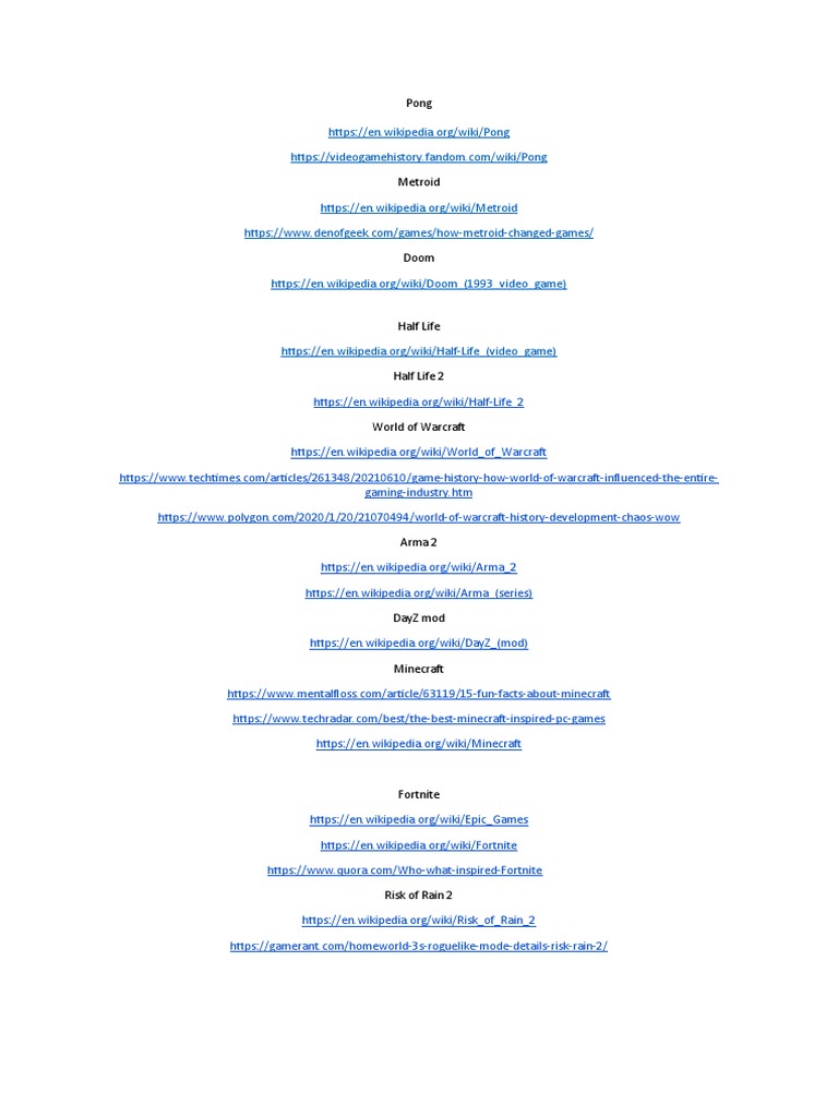 List of Links - References Finished | PDF