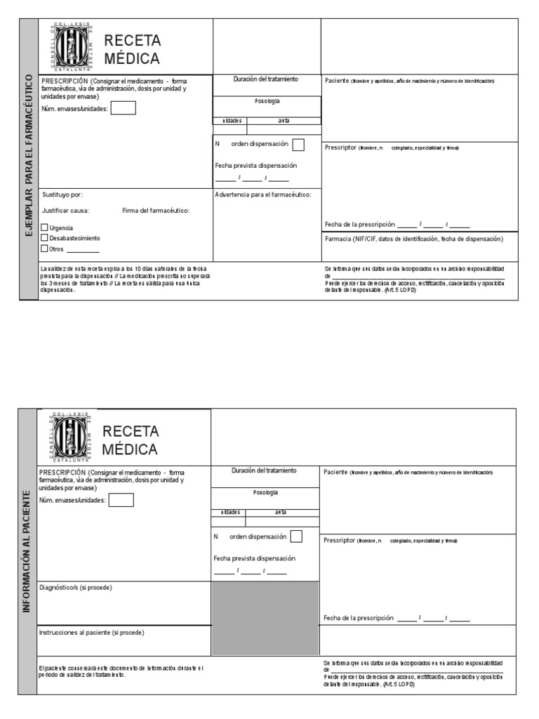 Modelo de Receta Médica Privada | PDF | Prescripción médica | Farmacéutico