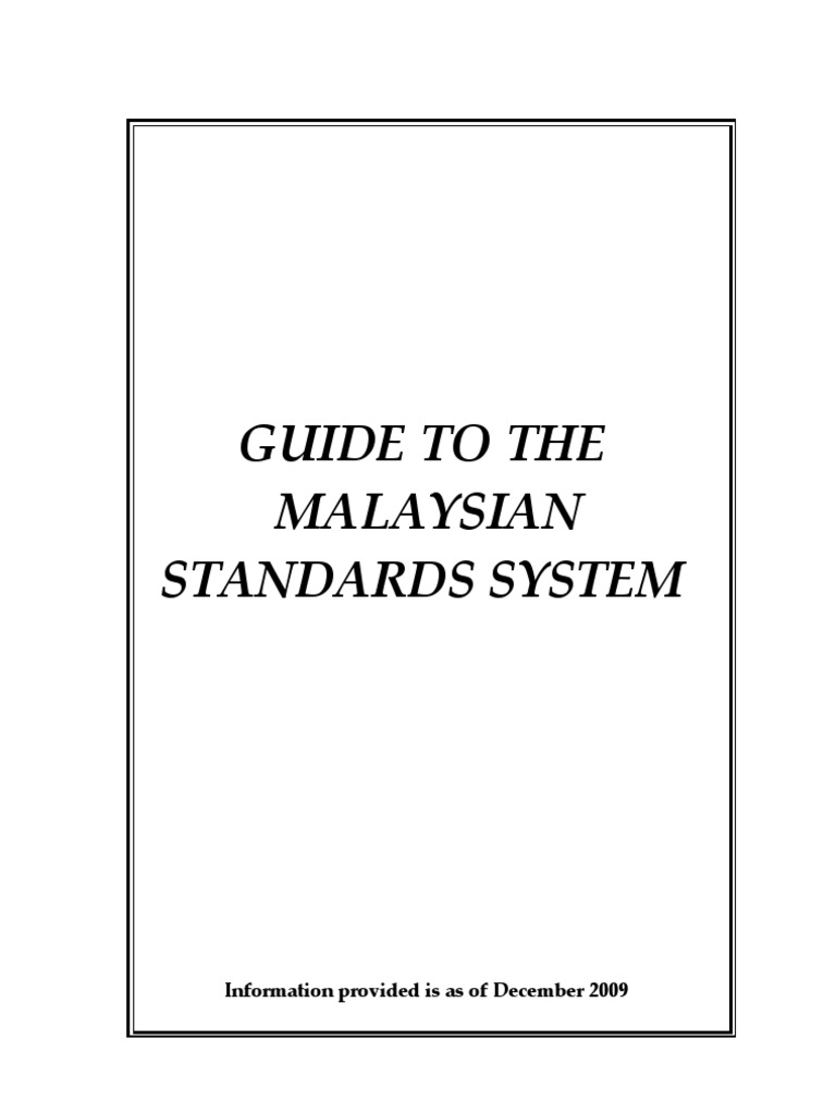 Guide to the Malaysian Standards System International Organization