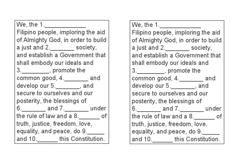 Preamble Quiz | PDF