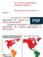 8º Ano - Geo PowerPoint sobre  IDENTIDADES E INTERCULTURALIDADES REGIONAIS DA AMÉRICA
