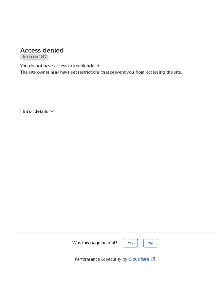 Access Denied: Komikindo.id Error 1020 | PDF | Computers