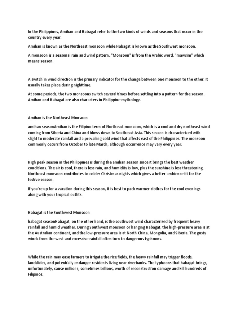 Habagat | PDF | Monsoon | Rain