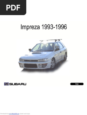 Manual Serviço Subaru Impreza 1994 | PDF | Wheeled Vehicles