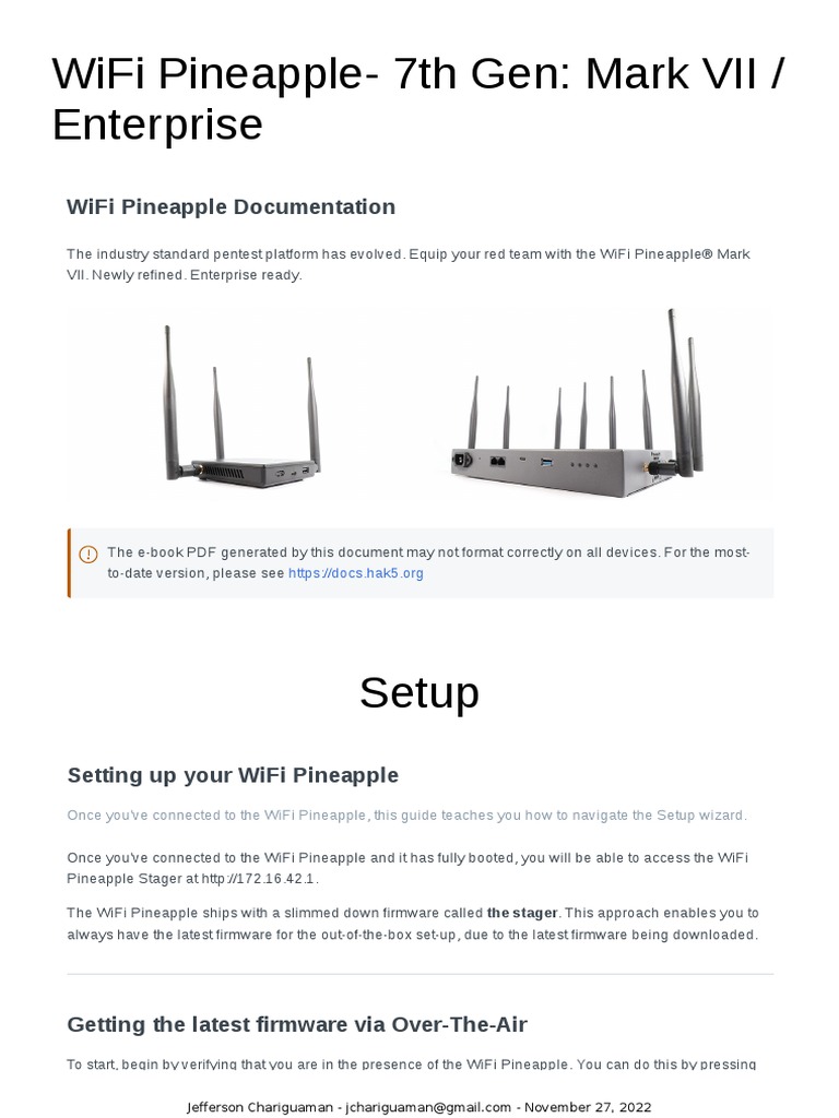 WiFi-Pineapple Ebook v22.03 | PDF | Ieee 802.11 | Computer Network