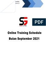 Jadwal Training Success & Great - September 2021