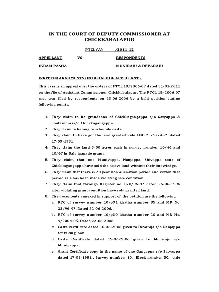 PTCL Case Appeal Written Arguments | PDF | Estoppel | Witness