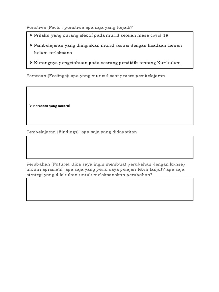 Kerangka Refleksi 4P | PDF