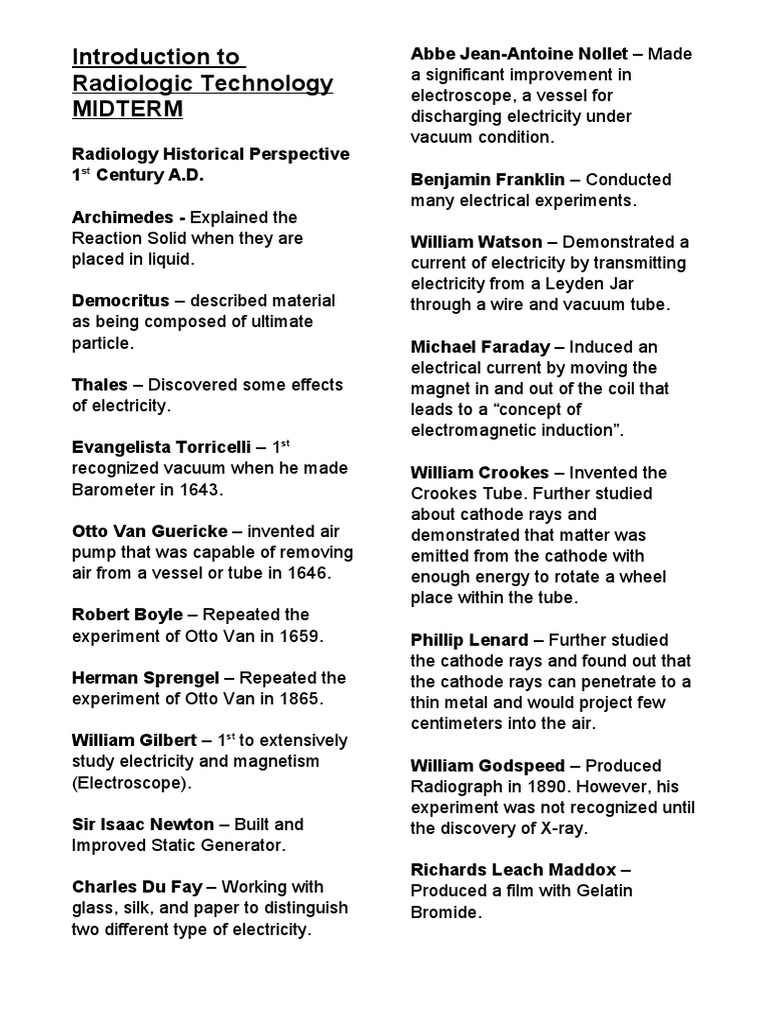 Intro To RT Lecture | PDF | Atoms | Proton