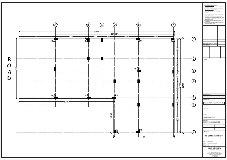 Construction Drawing Column Layout | PDF | Design | Economic Sectors