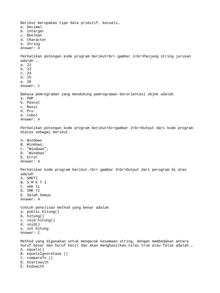 Tipe Data dan Metode dalam Pemrograman Java | PDF | Komputer