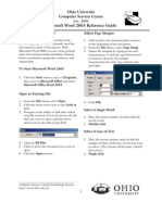 Microsoft Word 2003 Reference Guide