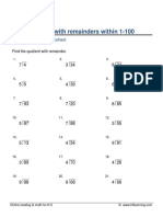 Grade 3 Long Division With Remainder Within 1 100 F