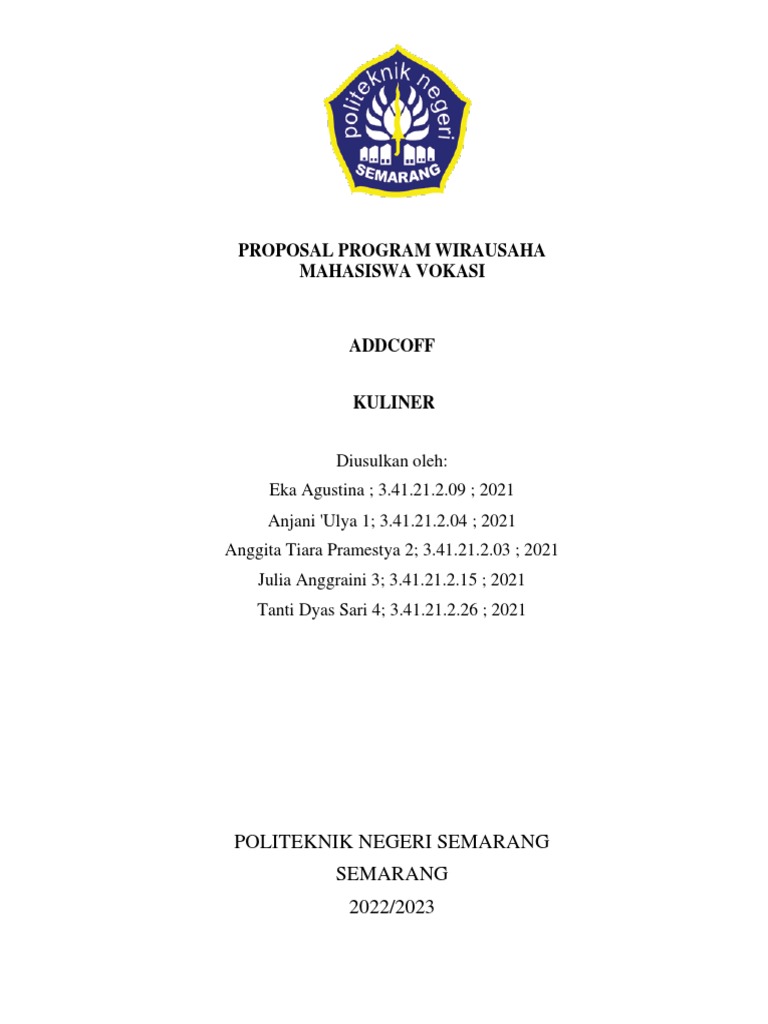 Proposal Usaha Kuliner Addcoff | PDF