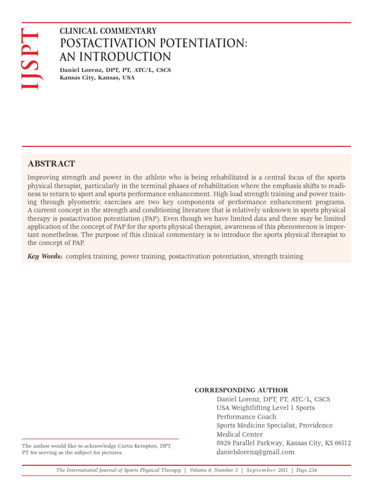 Introduction to Post-Activation Potentiation | PDF | Muscle Contraction ...