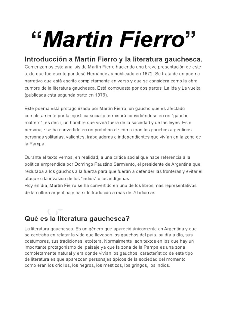 Martin Fierro Pdf