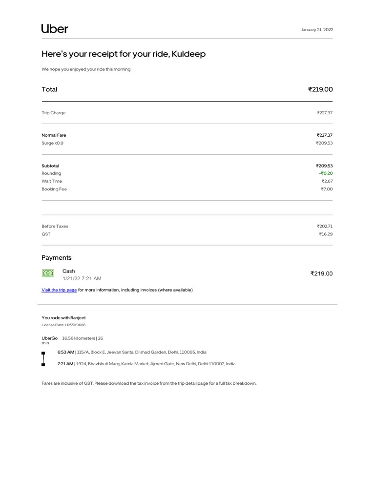 Receipt 21jan2022 Dilshad Garden To NDLS Railway Station PDF