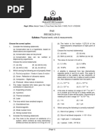 Aakash Momentum Booster Solutions | PDF | Chemistry | Physical Chemistry
