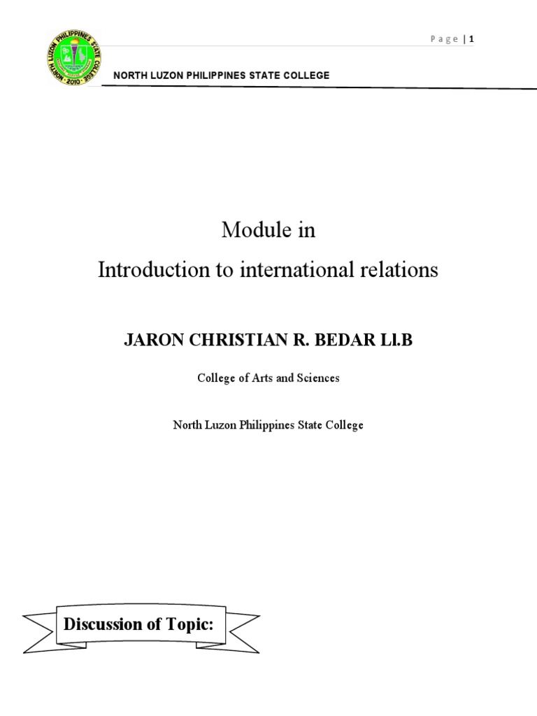 Introduction to International Relations Concepts | PDF | International ...