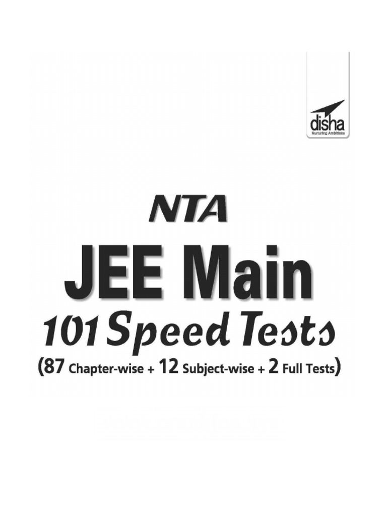 NTA JEE Main 101 Speed Tests Disha @JEEAdvanced - 2024 | PDF | Acceleration  | Velocity