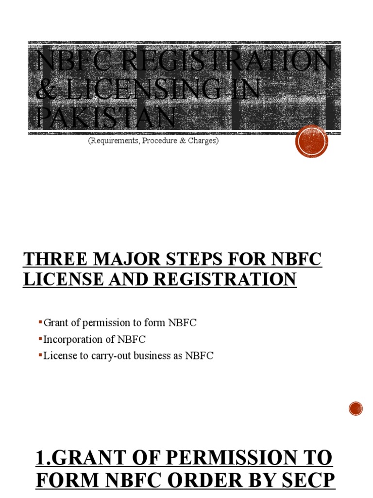 NBFC Registration Process in Pakistan | PDF | Non Bank Financial ...