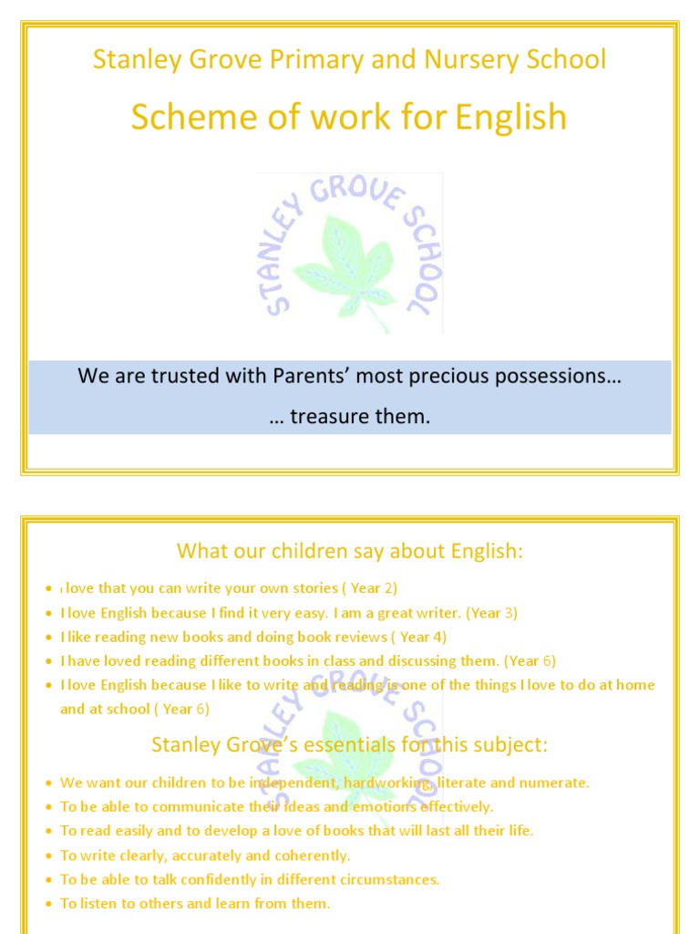 English Scheme of Work 1 | PDF | Reading Comprehension | Word