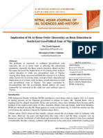 Implication of Sit at Home Order (Insecurity) On Basic Education in South-East Geo-Political Zone of Nigeria