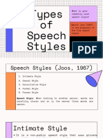 Types of Speech Styles: What Is Your Commonly Used Speech Style?
