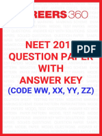 NEET 2018 English Question Papers With Answer Key Code WW Hn1Ttnc