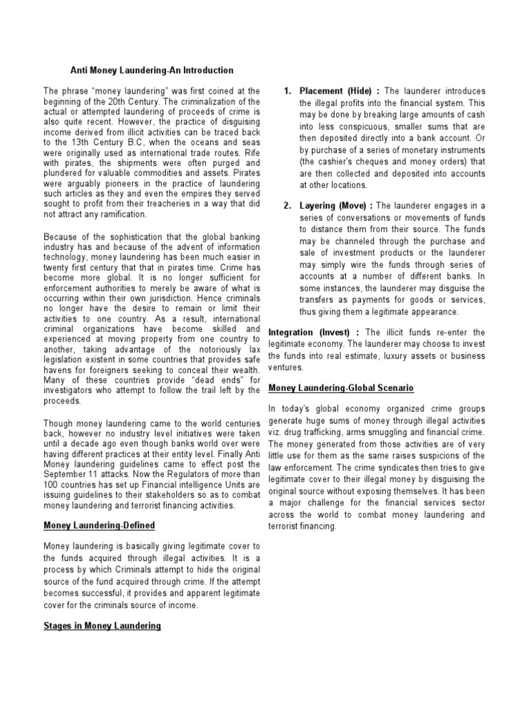 AML An Introduction PDF Money Laundering Terrorism Financing