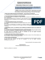 Concurso Público #01/2022: Estado Do Rio Grande Do Sul Município de Poço Das Antas