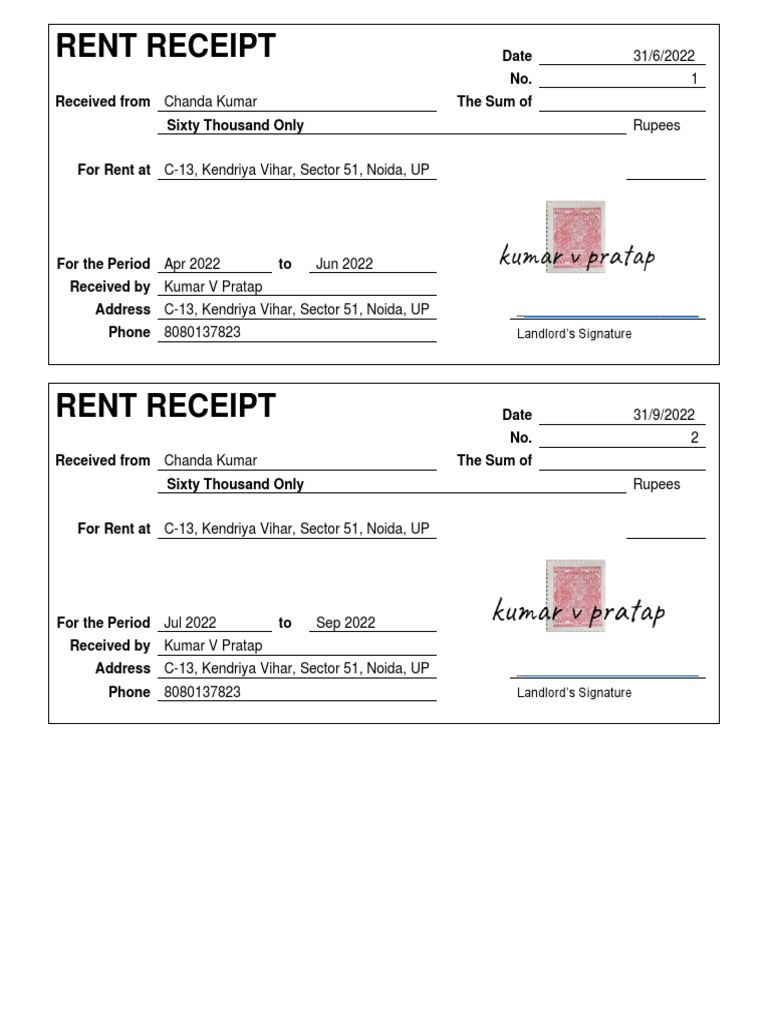 Rent Statement PDF
